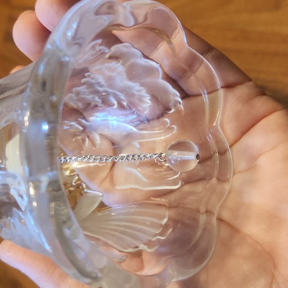 Home Beautiful Frosted Crystal Christmas Tree Bell Angels Reindeer Made Germany - Picture 9 of 12